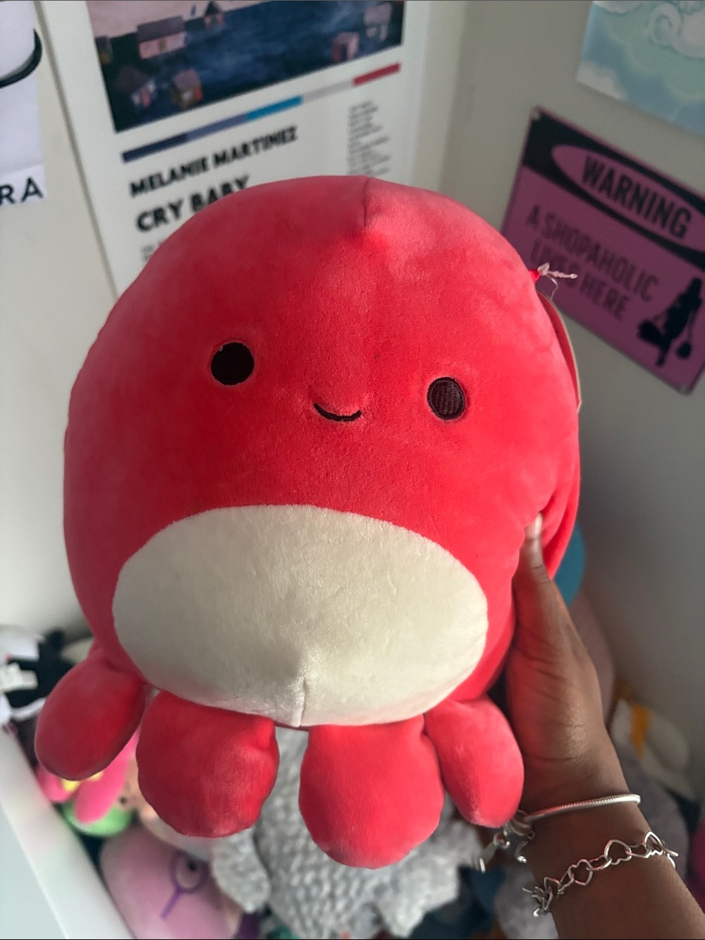 Squishmallows Red Octopus Plush with Cream Belly